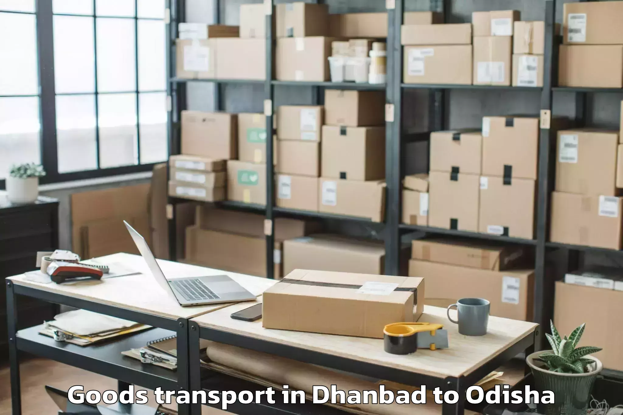 Book Dhanbad to Bhawani Mall Goods Transport Online